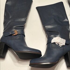 Chic Navy Heeled Boots